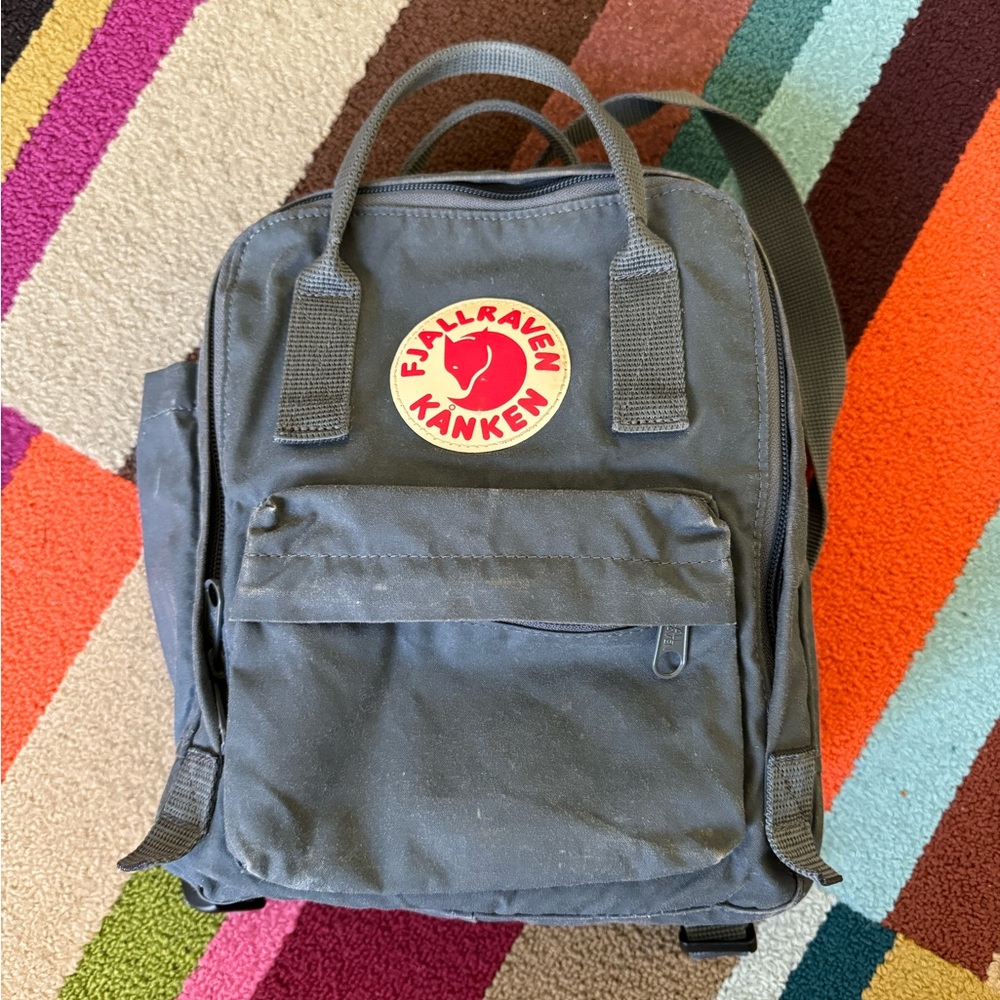 Gray Fjallraven kanken mini super gray backpack